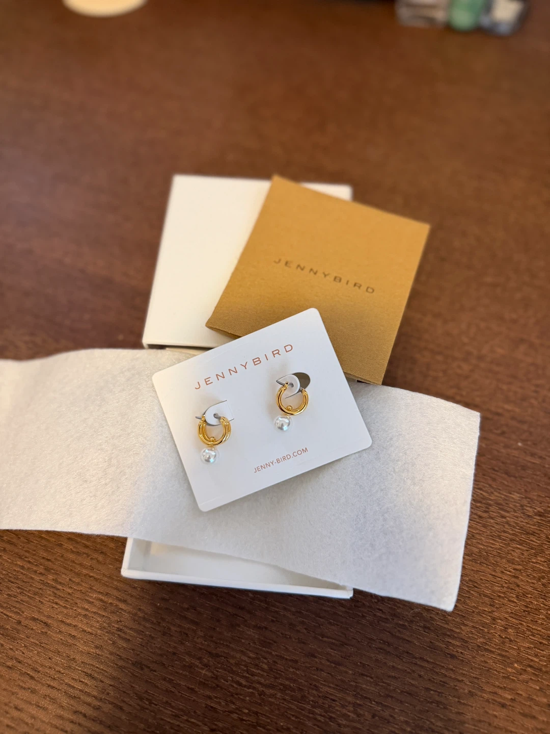 Nova Huggies - Jenny Bird Pearl Hoop Earrings
