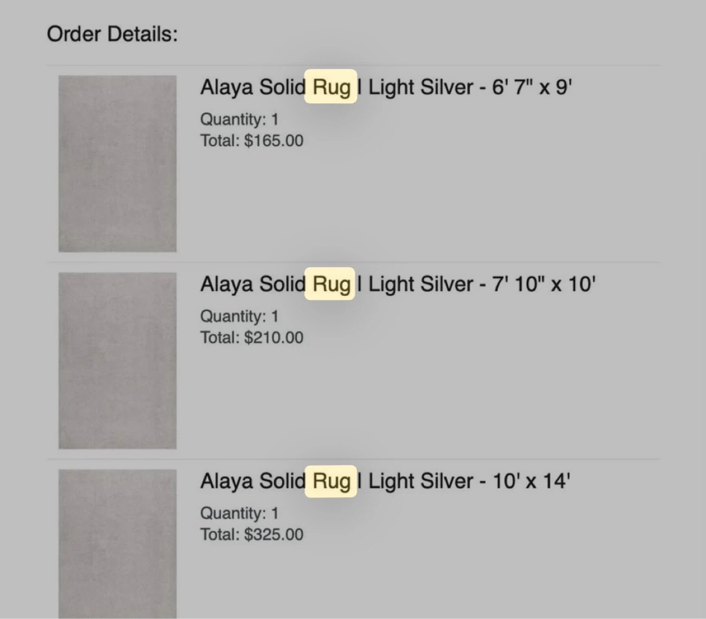 3 Alaya Solid Rugs - Light Silver - photo 2