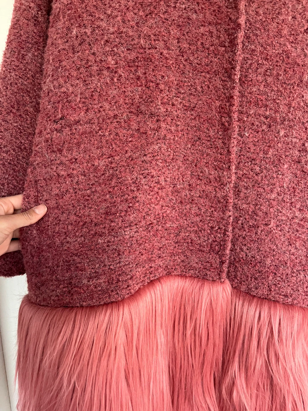 Dimora Textured Jacket with Faux Fur Trim - photo 4