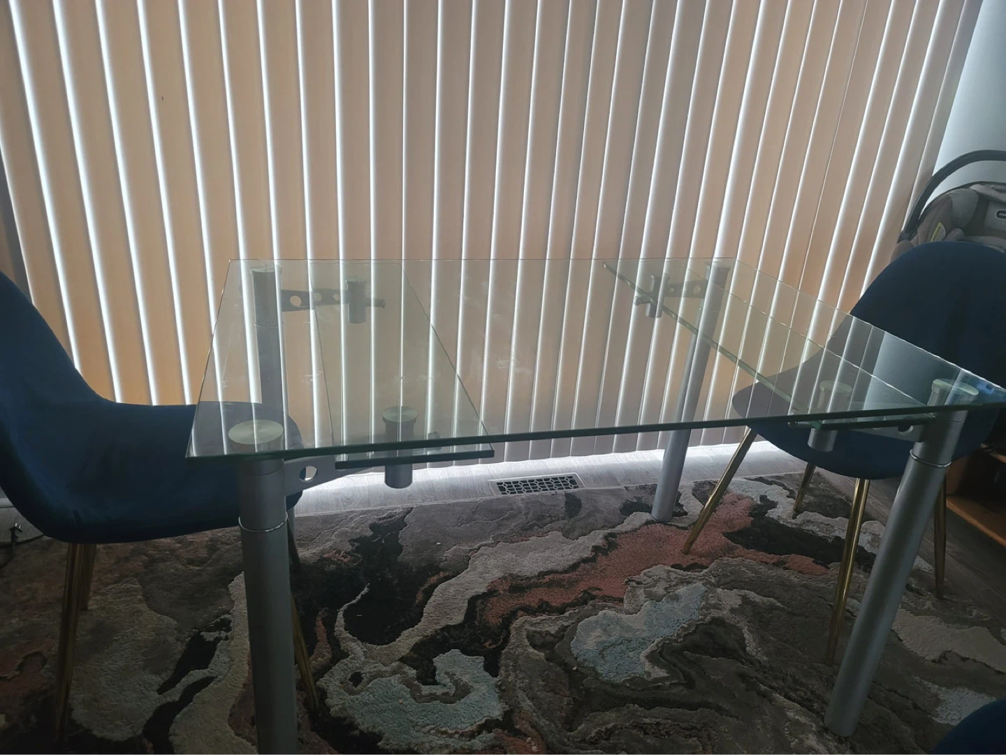 Modern Glass Dining Table Set – 4 Velvet Chairs - photo 4