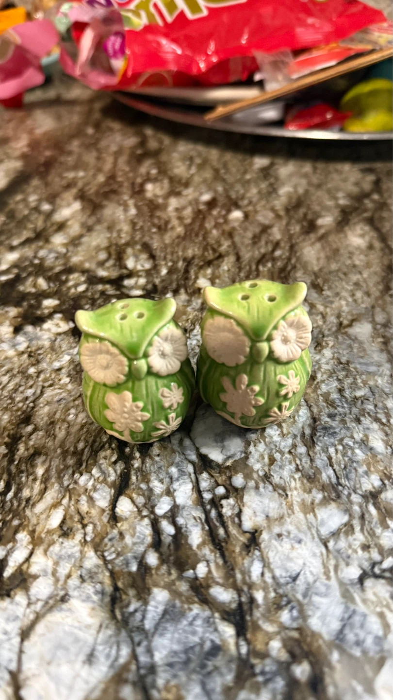 Green Owl Salt and Pepper Shakers