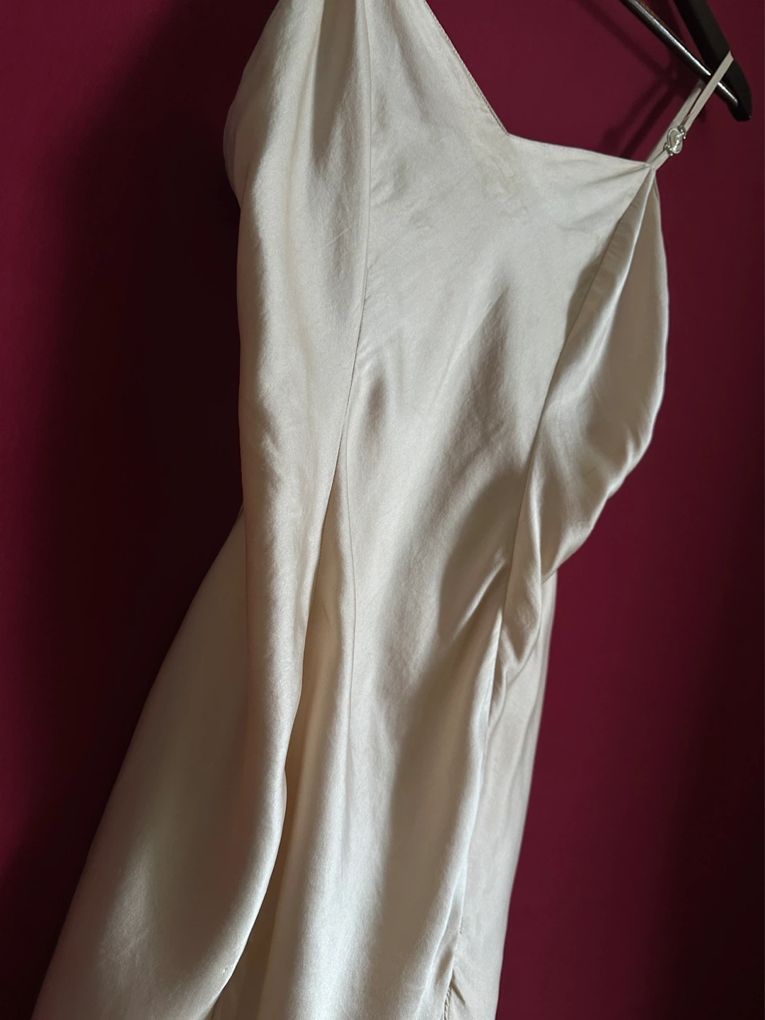 100% Silk Vintage Chemise Slip Dress with Embellished Straps - photo 4