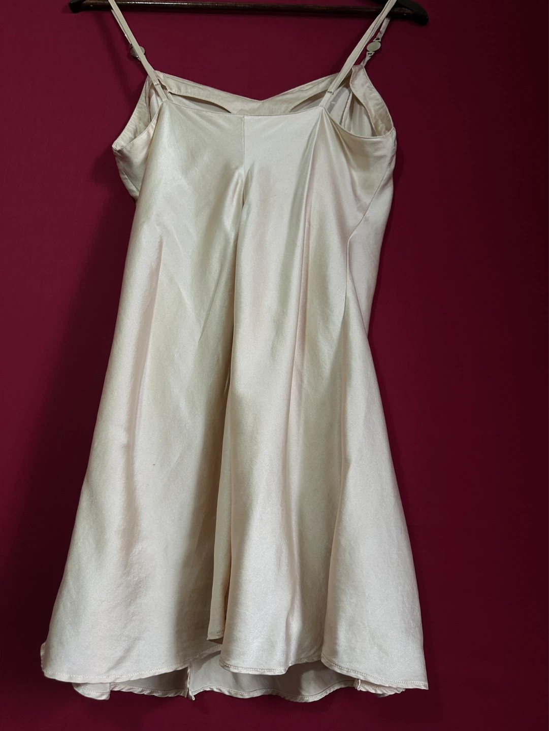 100% Silk Vintage Chemise Slip Dress with Embellished Straps - photo 5