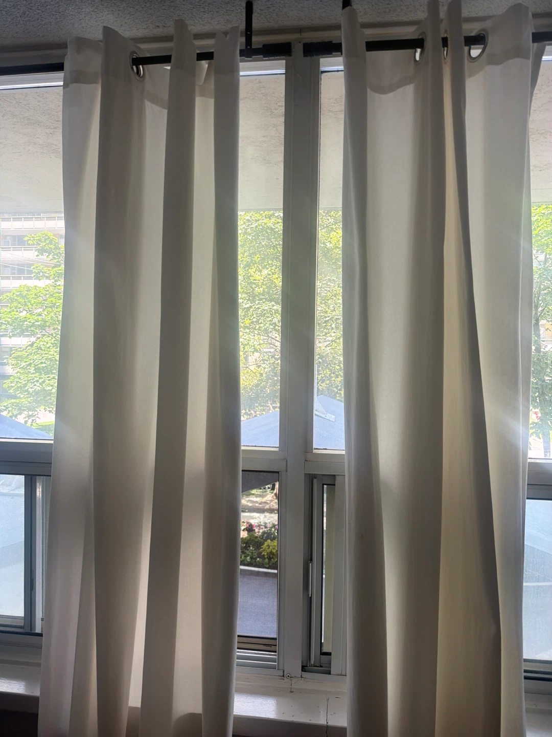 Extra long White Grommet Curtains - Set of 2