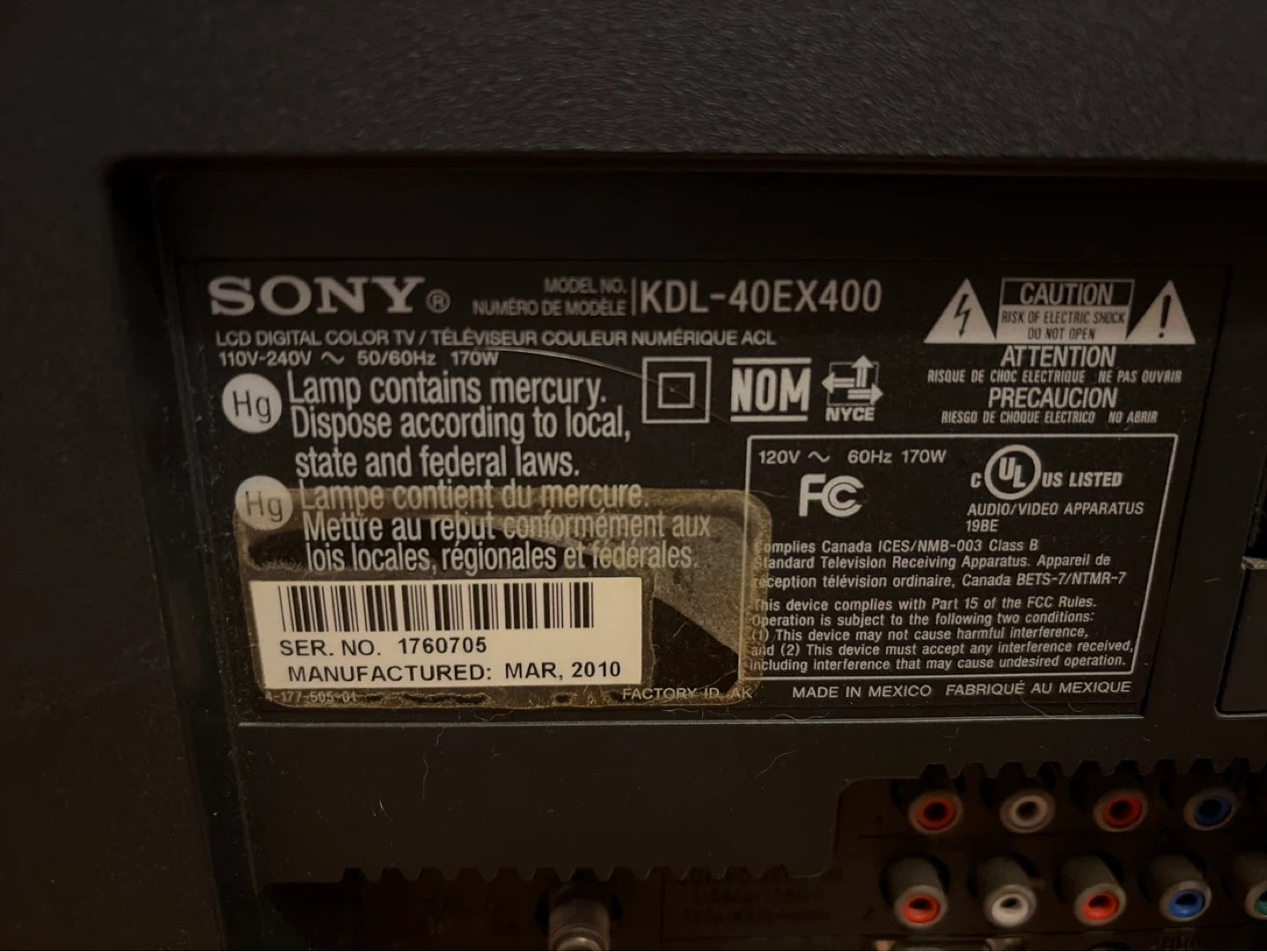 Sony KDL-40EX400 LCD Digital Color TV - photo 3