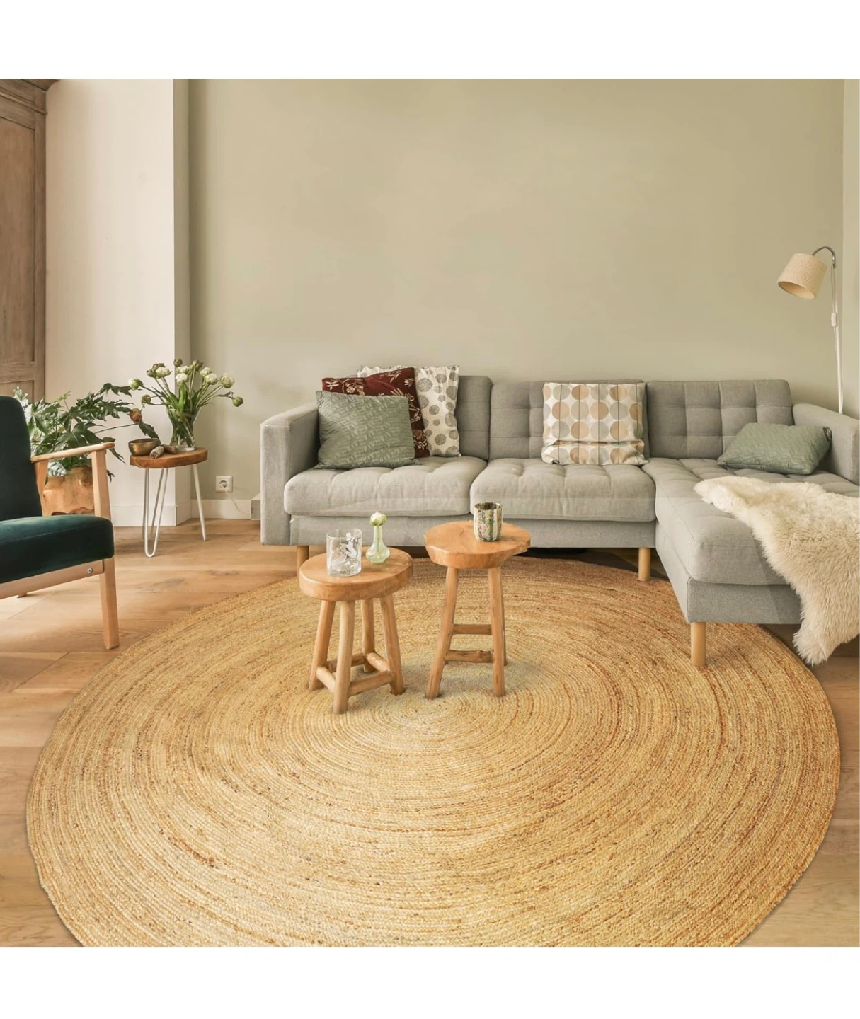Round Jute Area Rug - 96" Diameter - photo 4