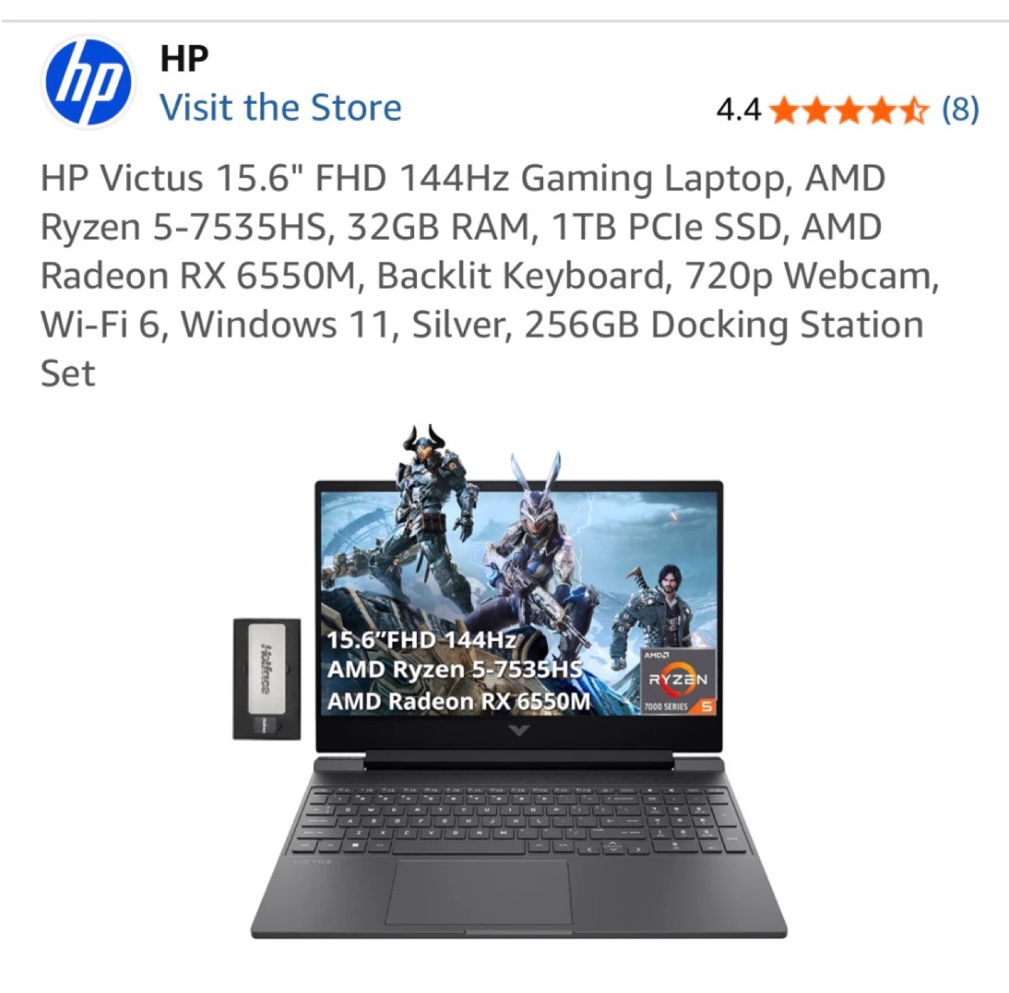 HP Victus 15.6" FHD 144Hz Gaming Laptop