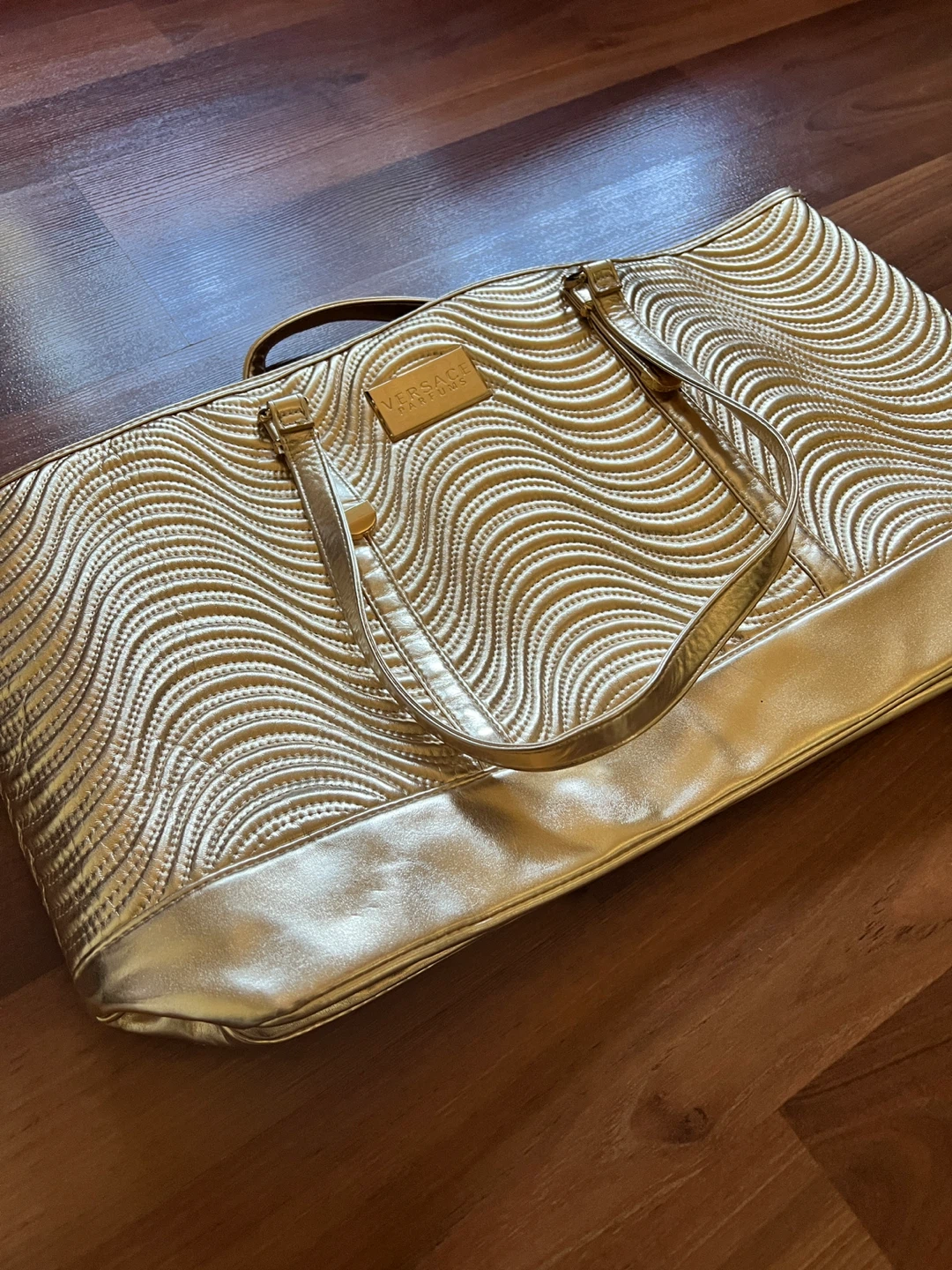 Versace  Gold Quilted Tote Bag