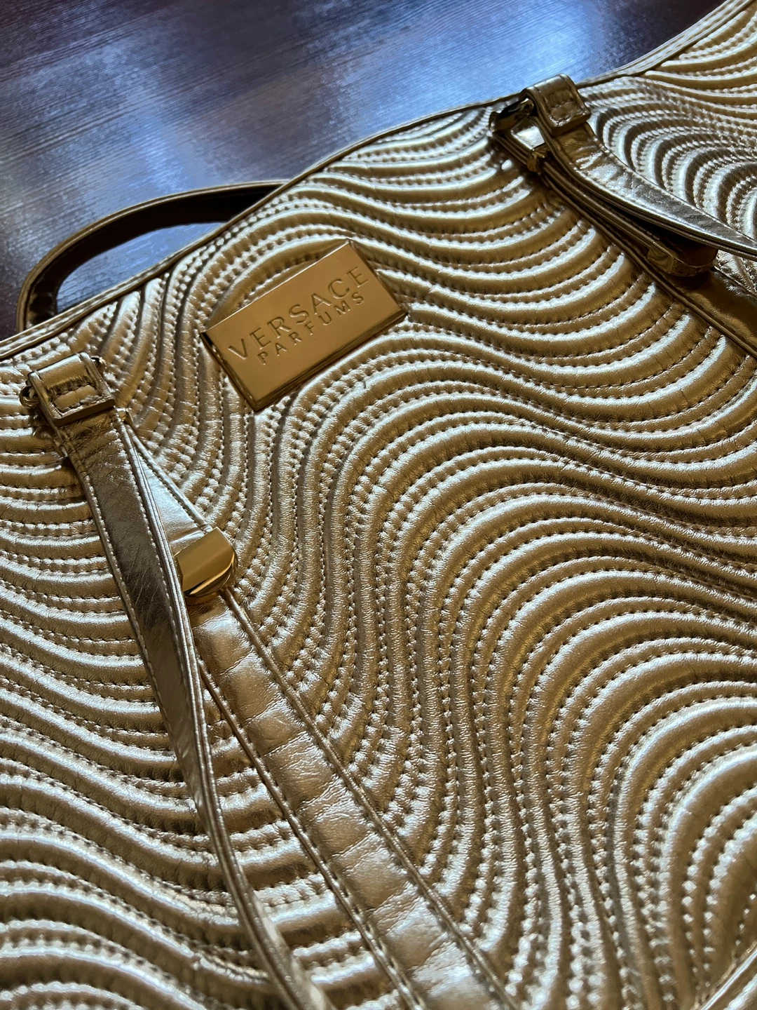 Versace  Gold Quilted Tote Bag - photo 2