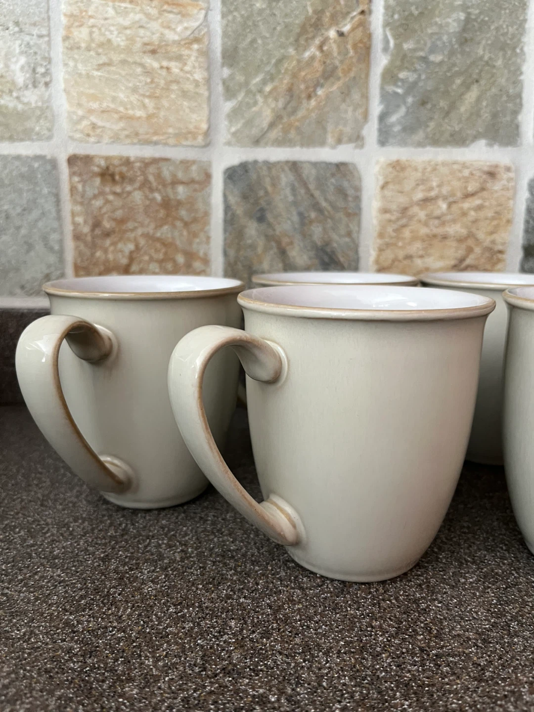Set of six Denby mugs