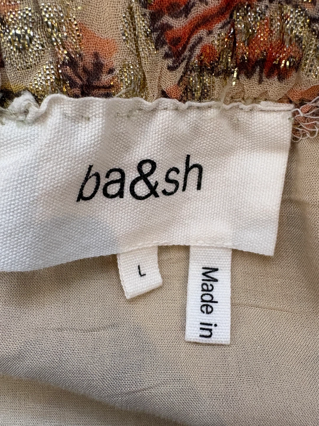 Ba&SH floral gold metallic print skirt - photo 4