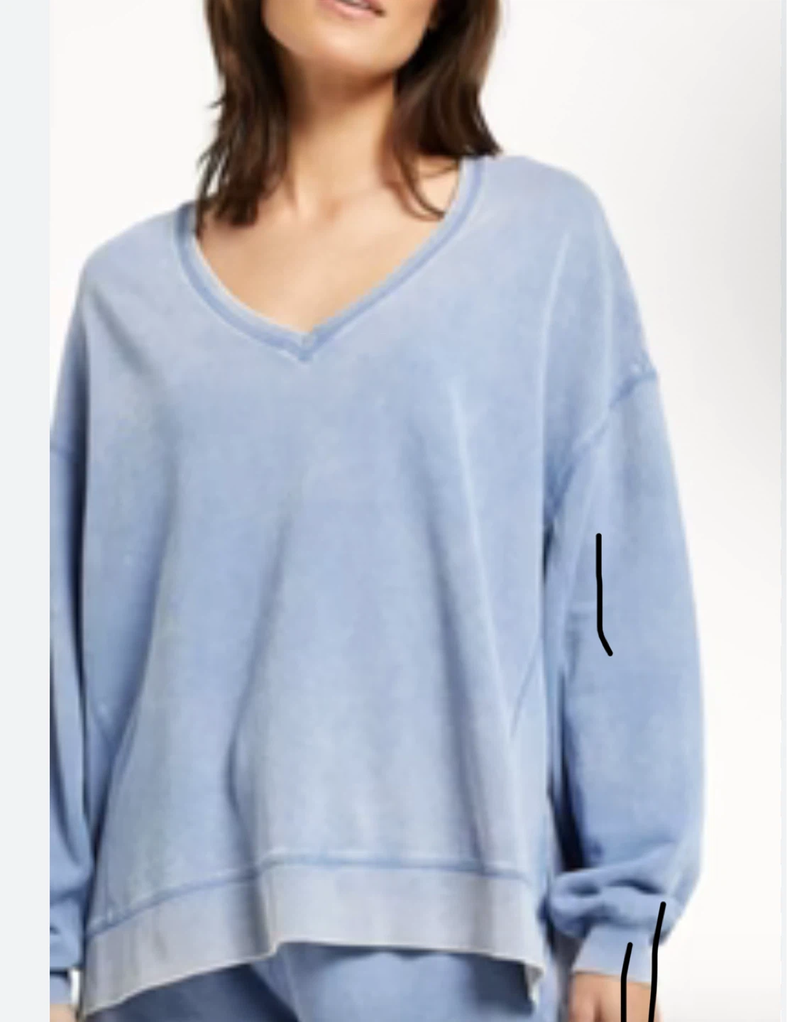 Z Supply Blue V-Neck Sweatshirt