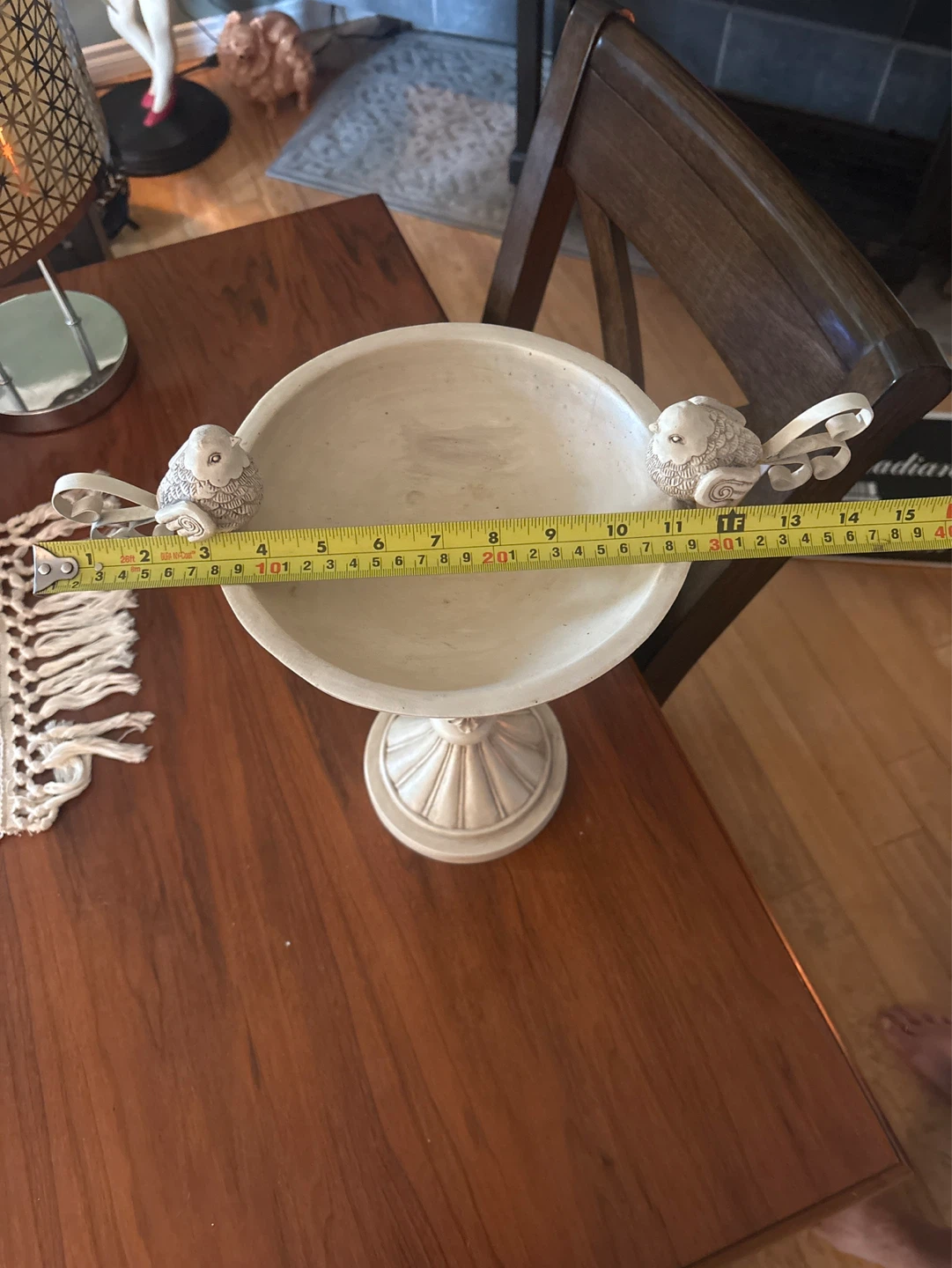 Decorative Bird Bath Pedestal with Two Birds - photo 4