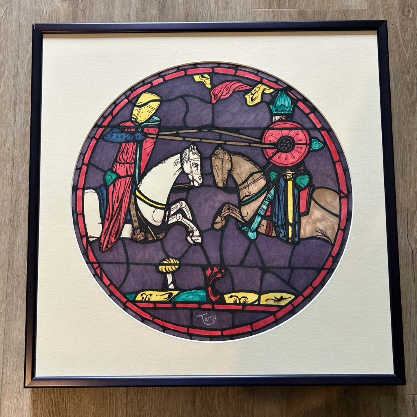 Original ArtWork  Medieval Jousting Artwork by Terry⚽️