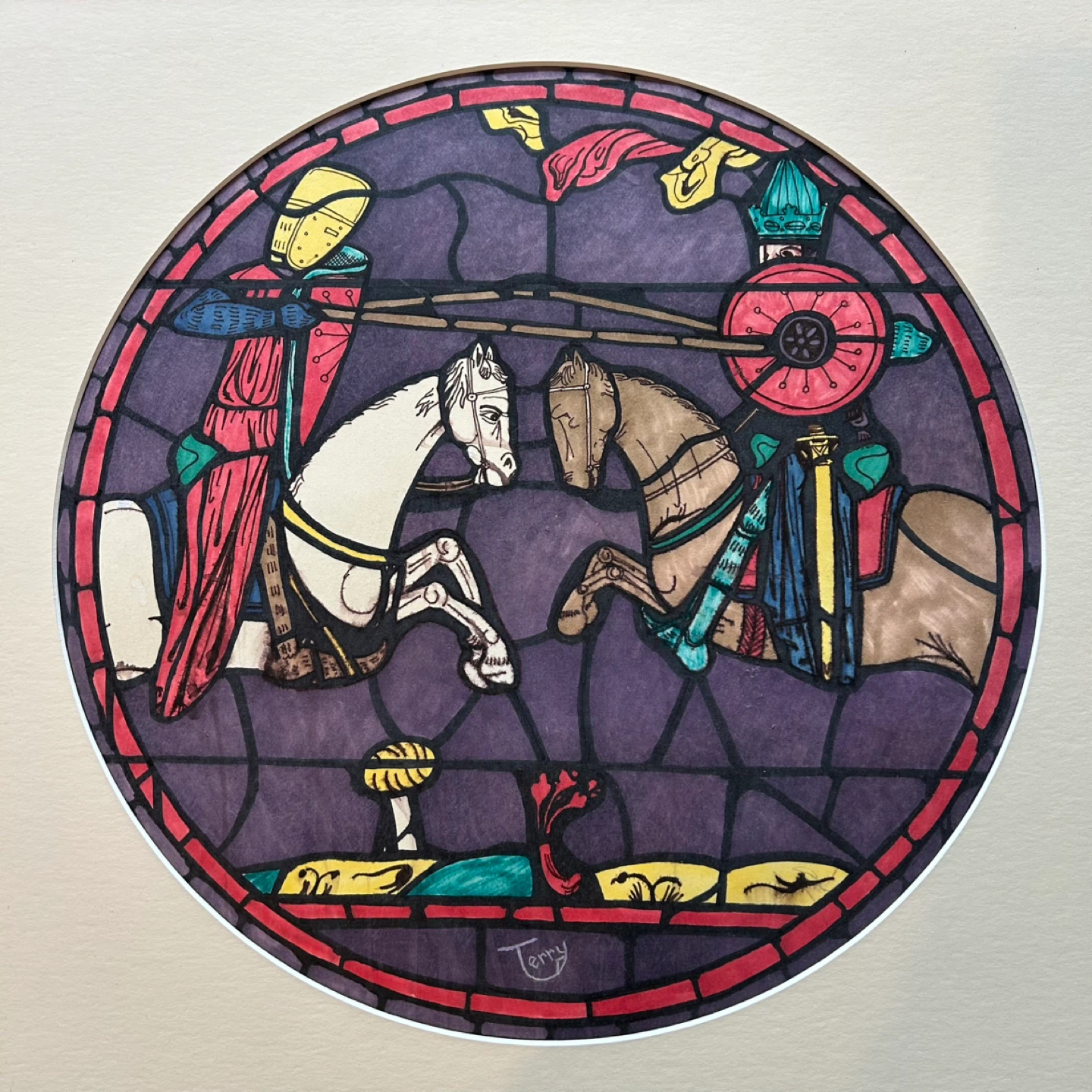 Original ArtWork  Medieval Jousting Artwork by Terry⚽️ - photo 2