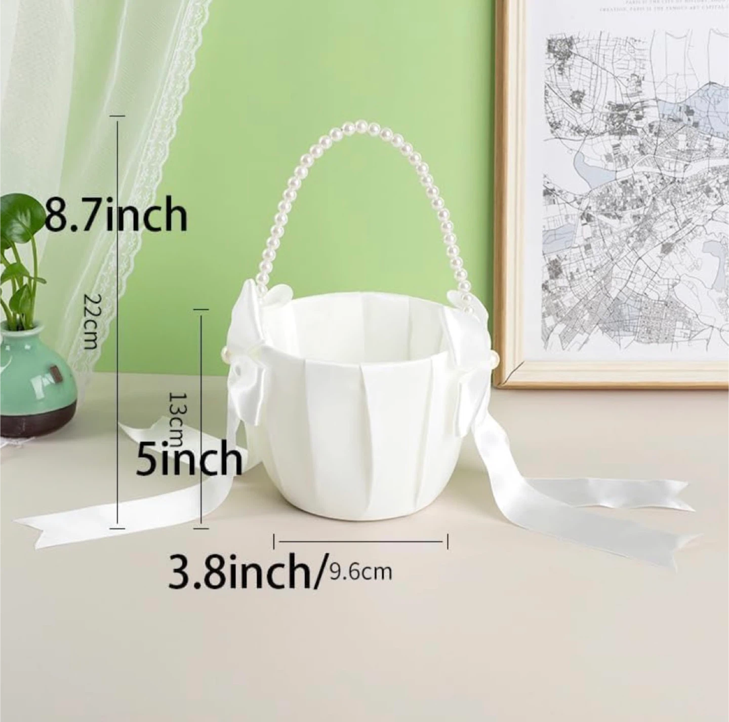 2 White Flower Girl Baskets - photo 5