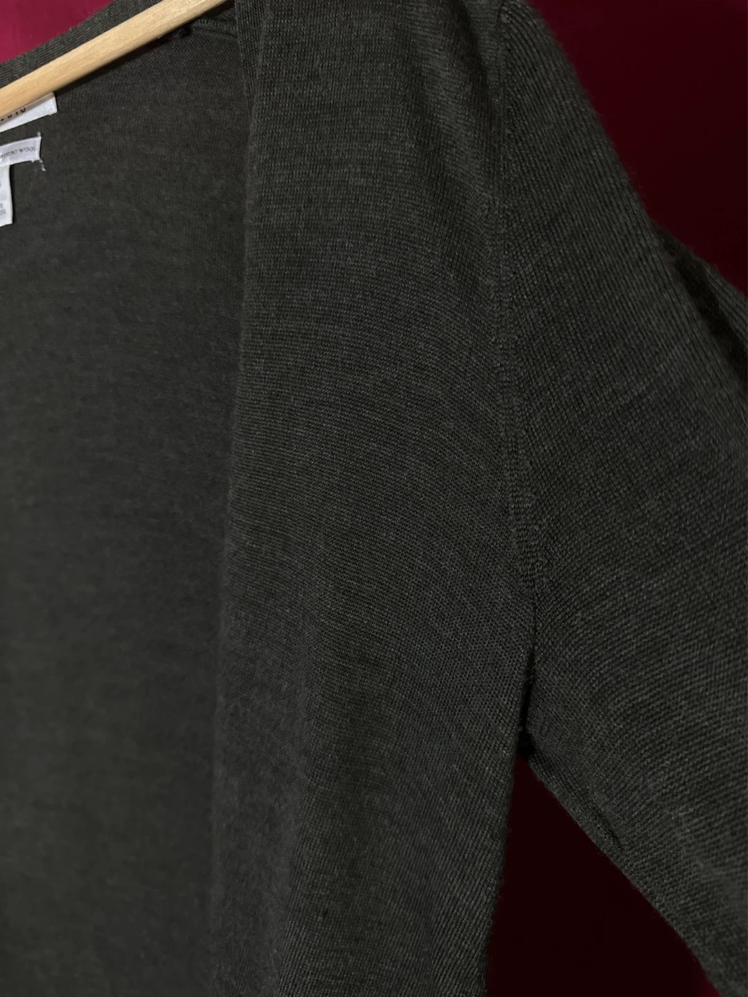 100% Extra Fine Merino Wool MAX STUDIO Grey Cardigan - photo 5