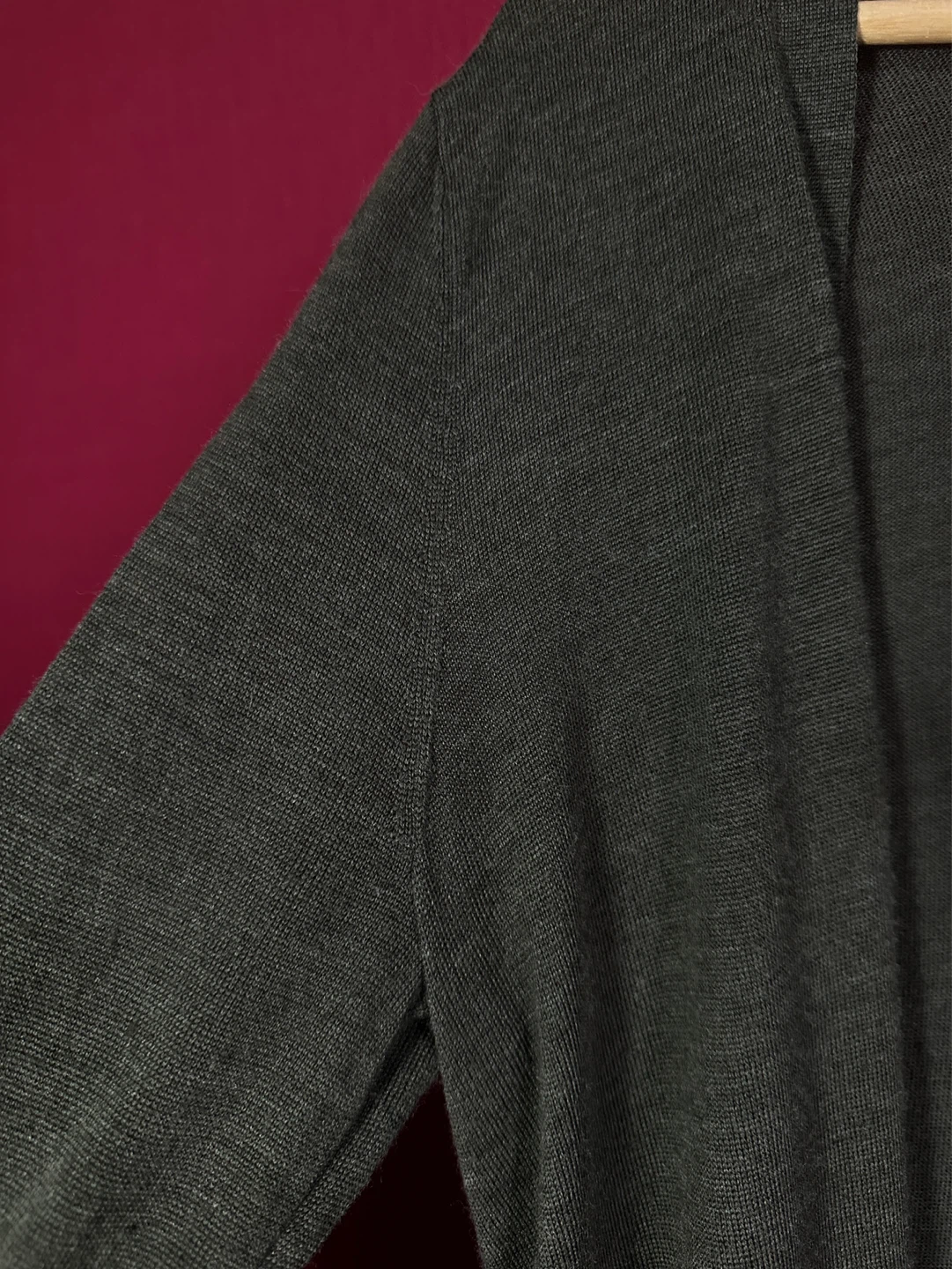 100% Extra Fine Merino Wool MAX STUDIO Grey Cardigan - photo 4