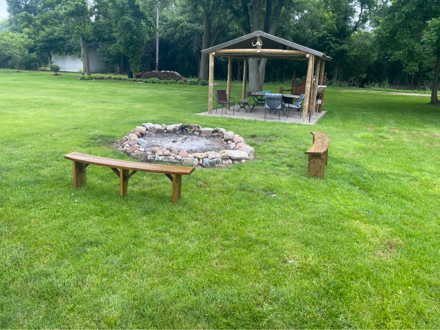 Handcrafted 6’ Curved Fire Pit Backyard Bench - photo 2