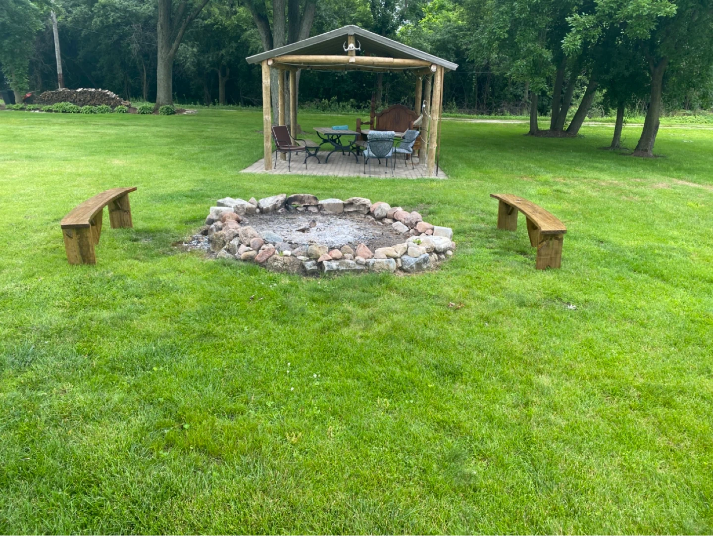 Handcrafted 6’ Curved Fire Pit Backyard Bench