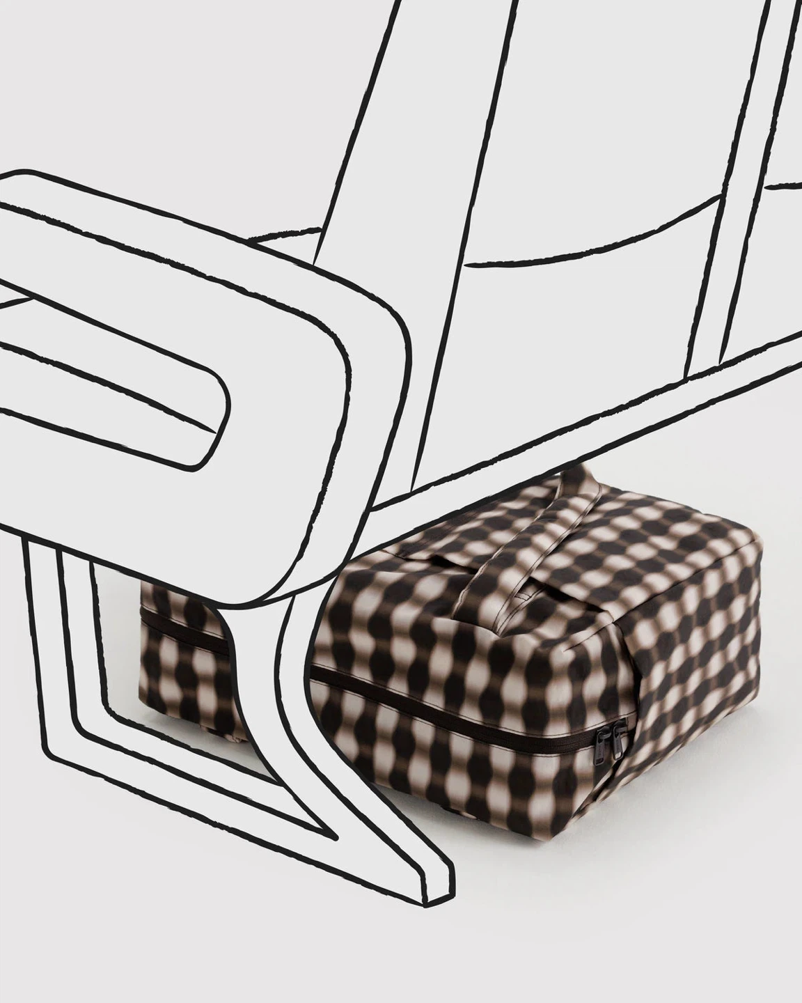 BAGGU Cloud Bag Sm Blurred Gingham NEW - photo 3