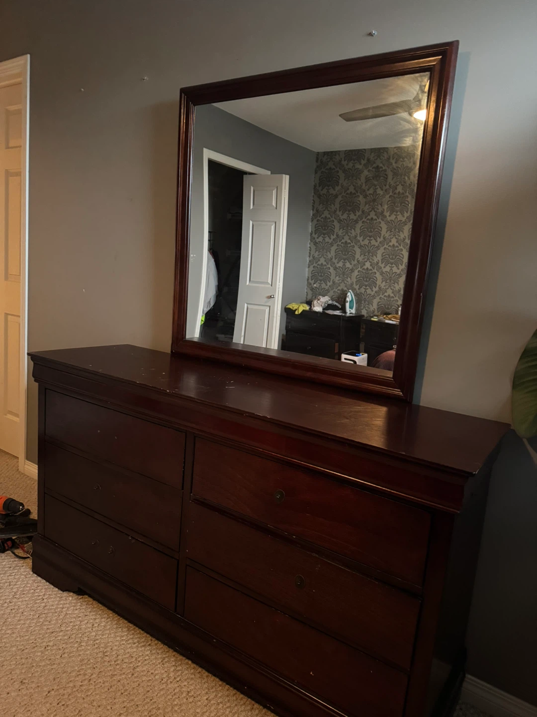 Oak China Cabinet with Glass Doors
