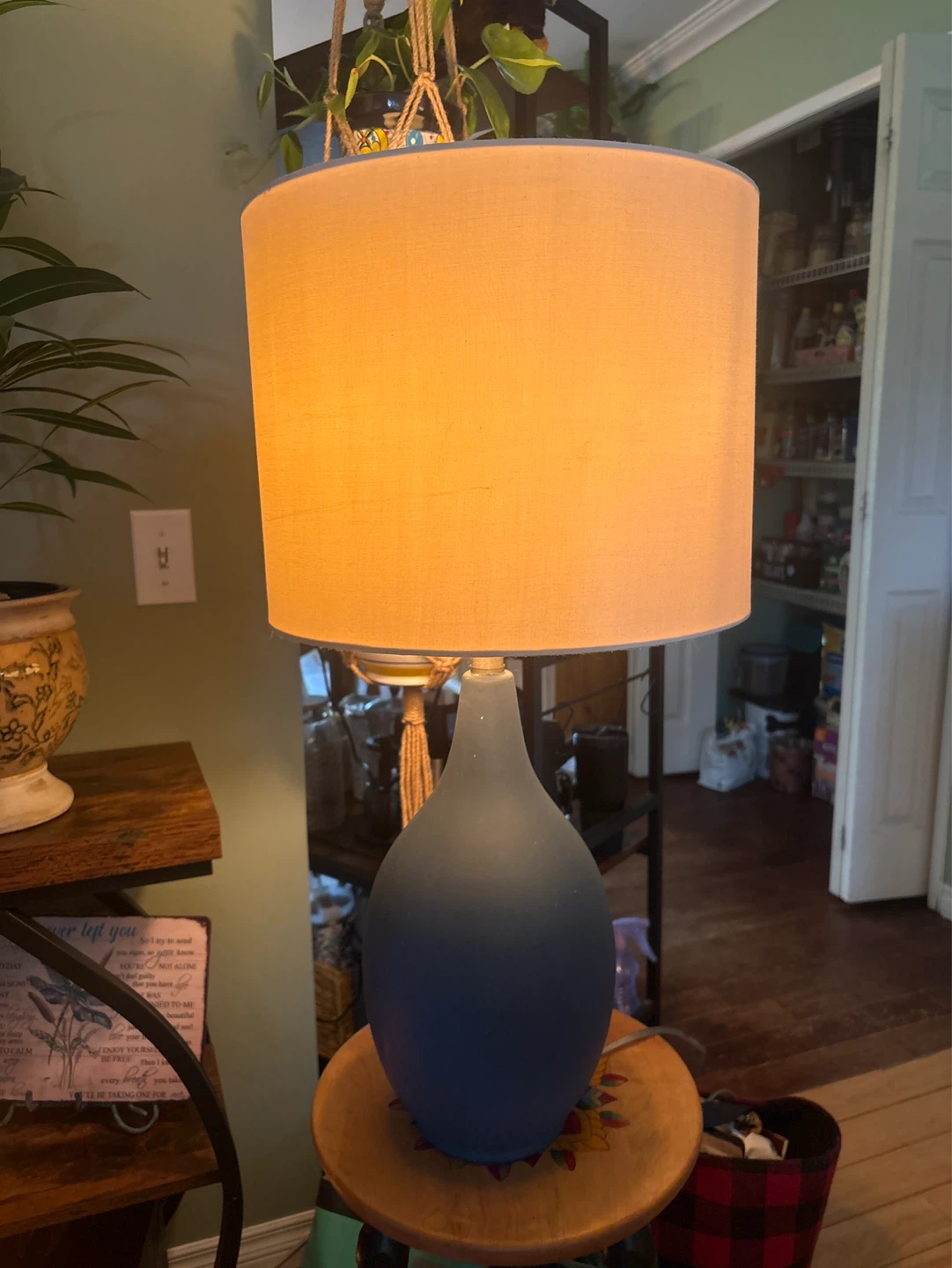 Blue Matte Table Lamp