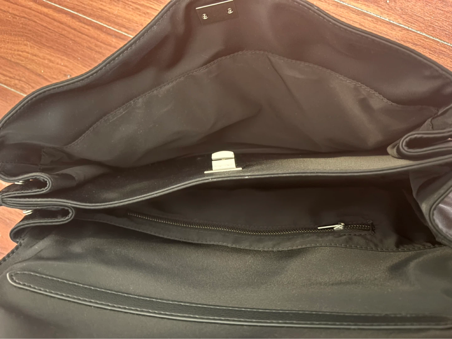 Black Nylon Top Handle Bag with Decorative Charm - photo 5