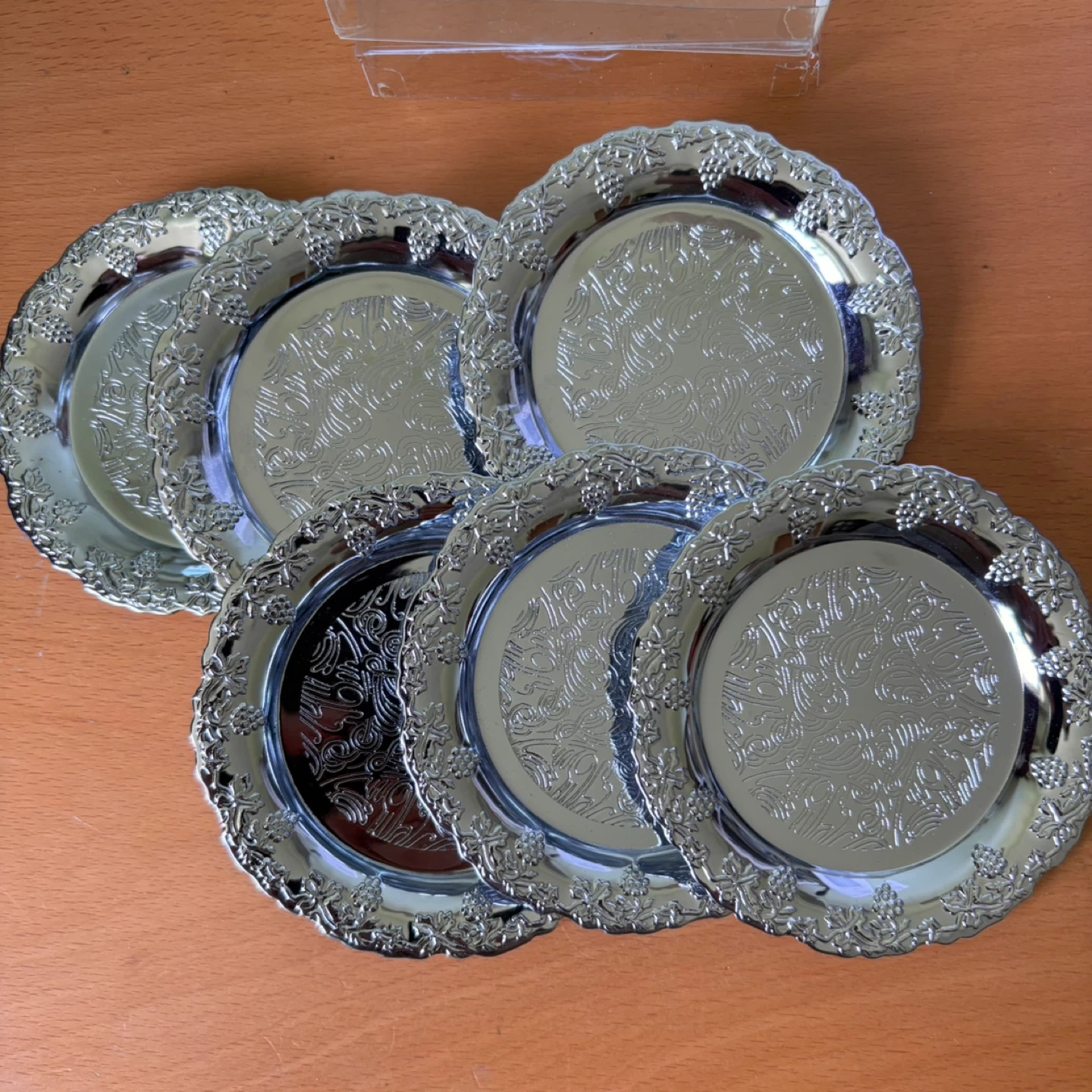 Set of 6 Decorative Silver Coasters ⚽️