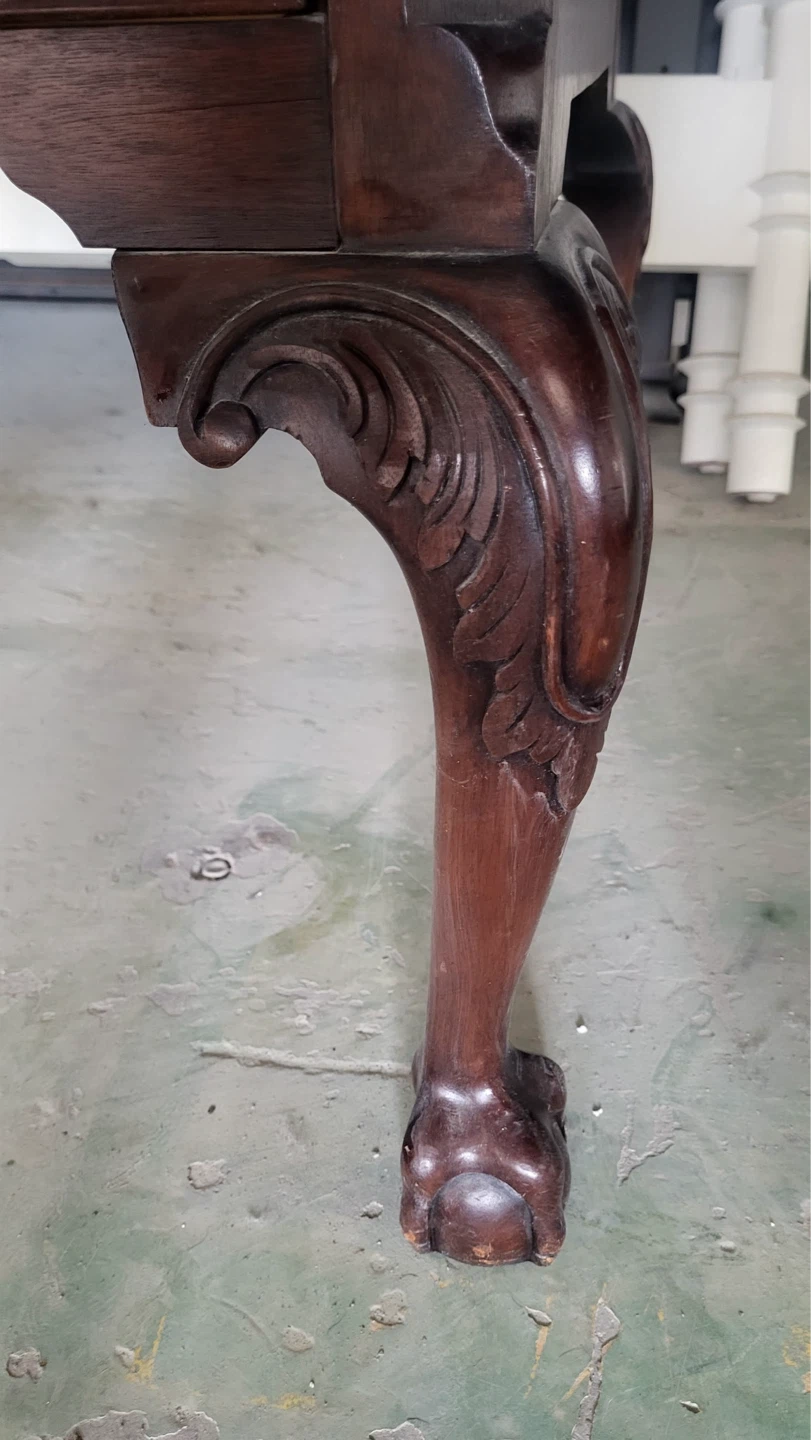Vintage Mahogany Desk with Leather Inlay - photo 4