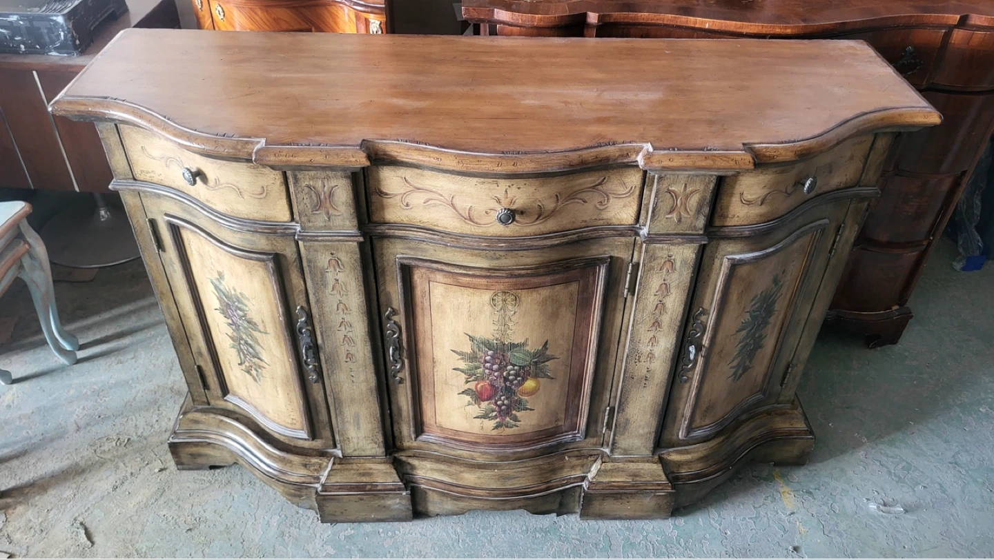 Antique Sideboard with Fruit Motif