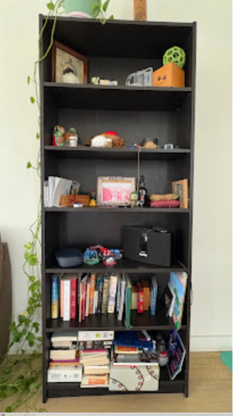 Black 6-Shelf Bookshelf - photo 2