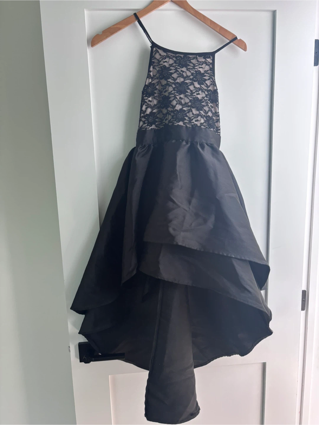 Emerald Sundae Black Lace High-Low Dress - Kid size 7