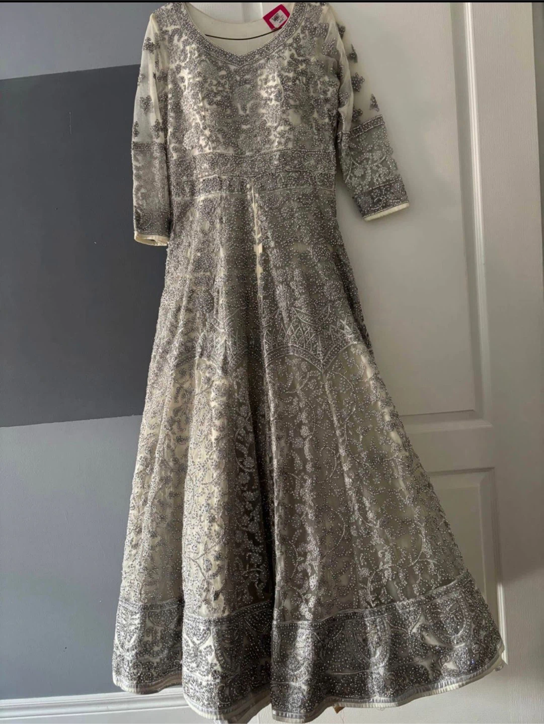 Women's Embellished Anarkali Dress in grey - photo 3