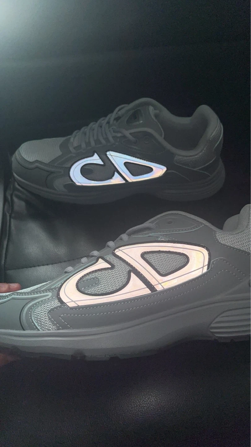 Grey Dior Men's B22 Sneakers