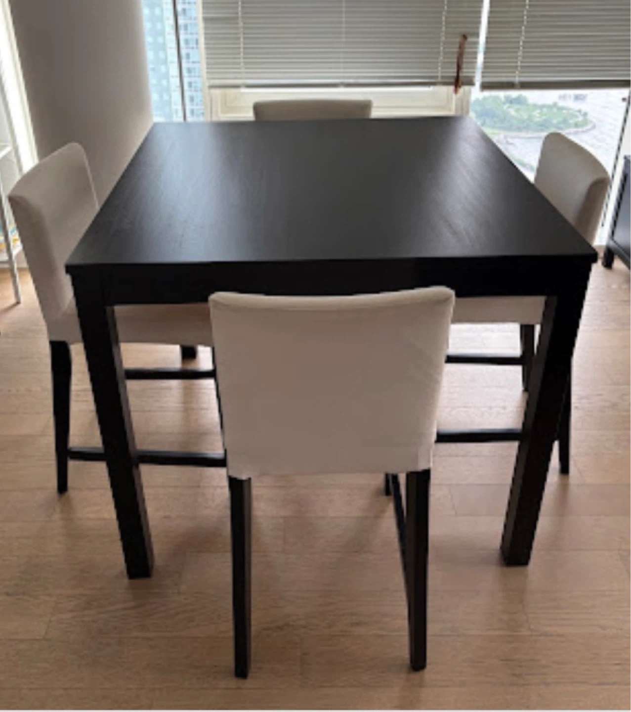 Black Counter Height Table with 4 Chairs - photo 2