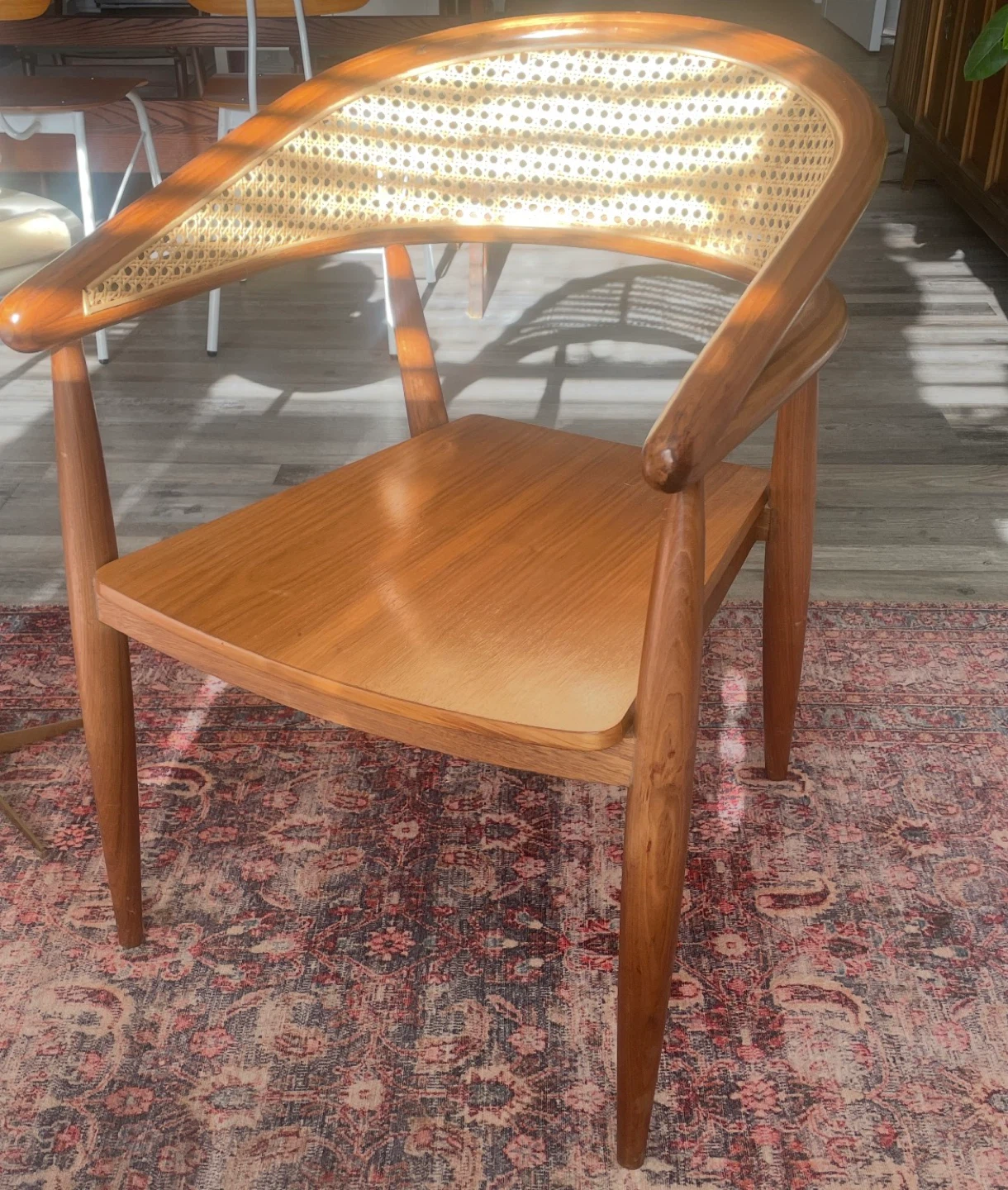 Hans J. Wegner-Inspired Solid Teak & Cane Dining Chairs