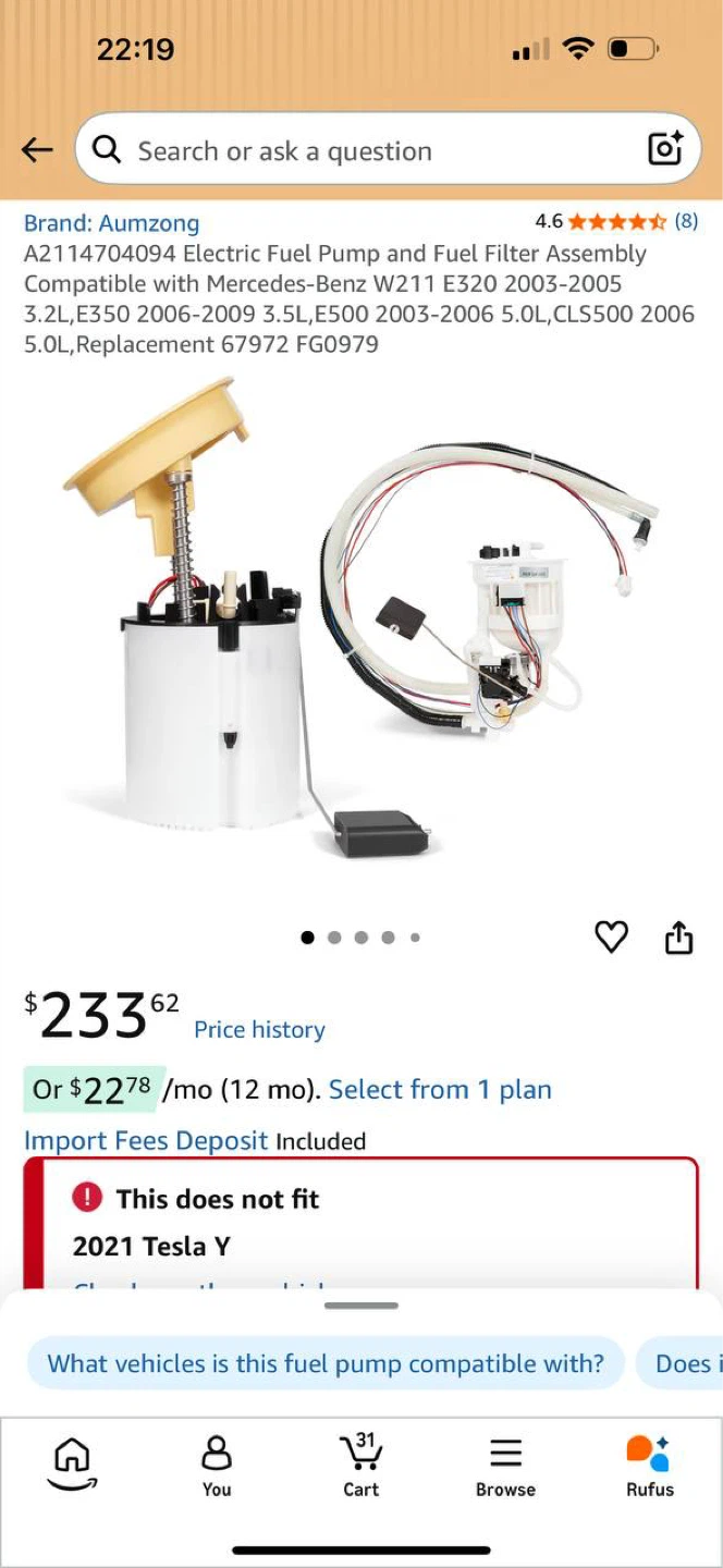 Fuel Pump Module Assembly A2114704094 – Mercedes-Benz