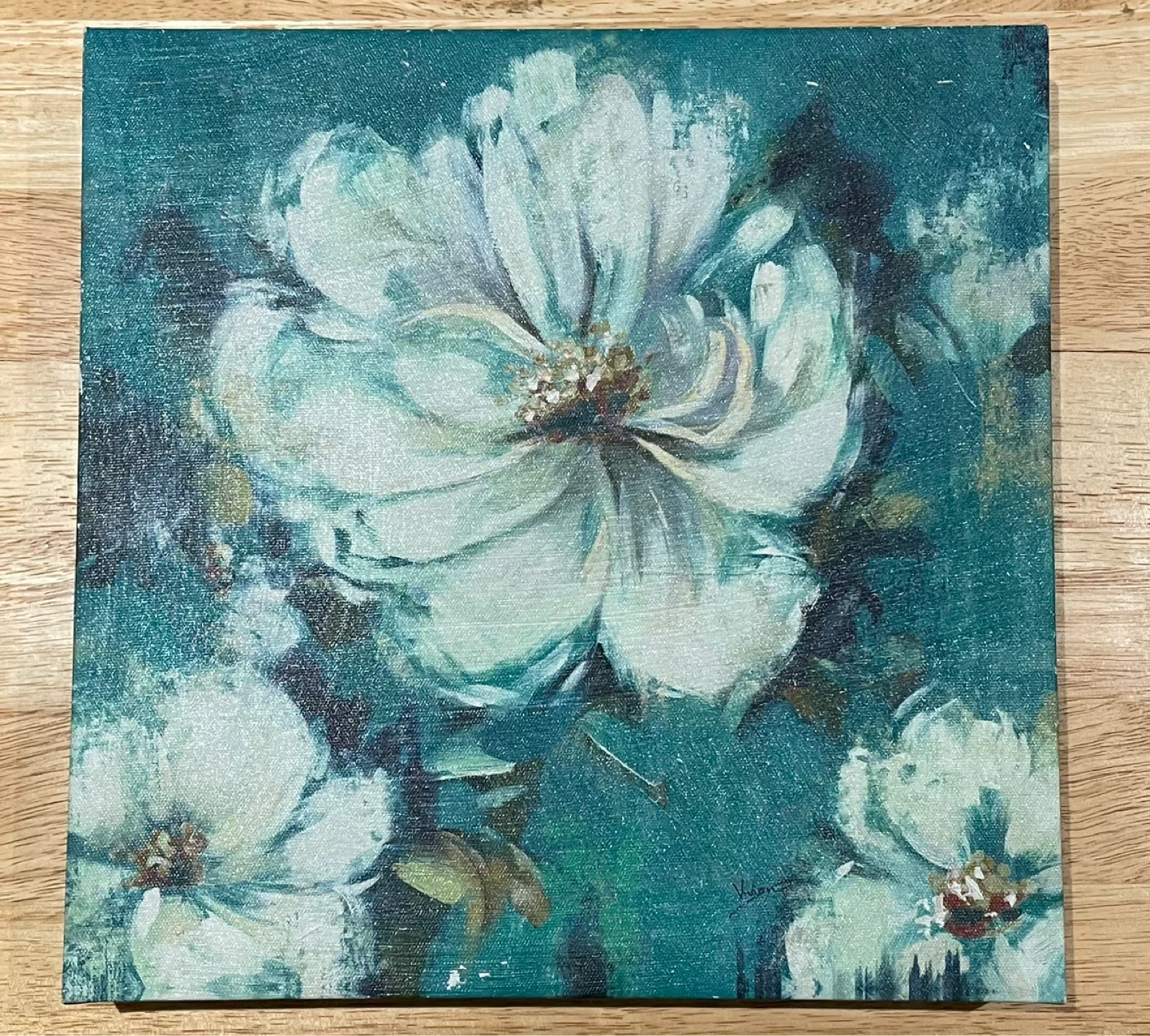Set of 2 Floral Canvas Wall Art Pieces 12"x12" - photo 3