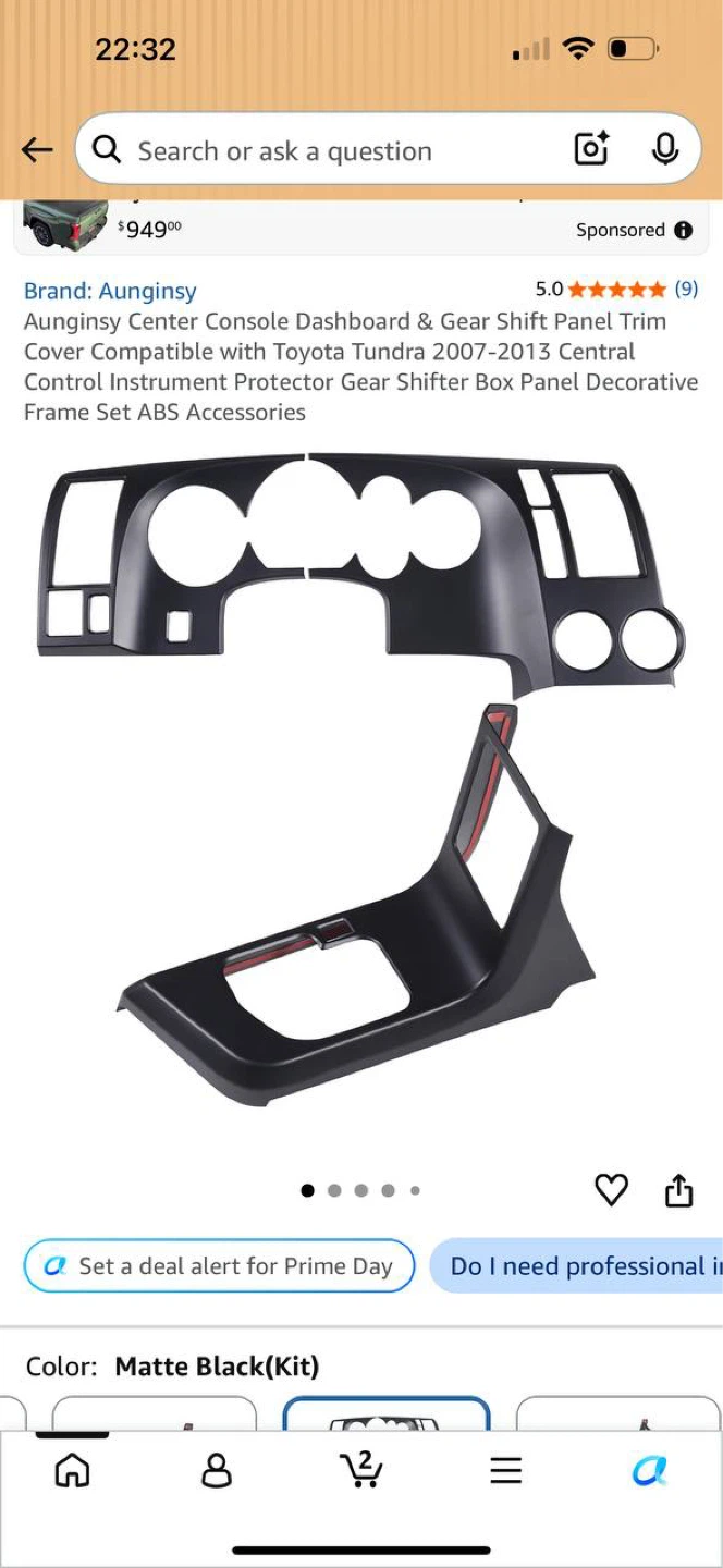 Toyota Tundra 2007-2013 Interior Trim Kit – Matte Black
