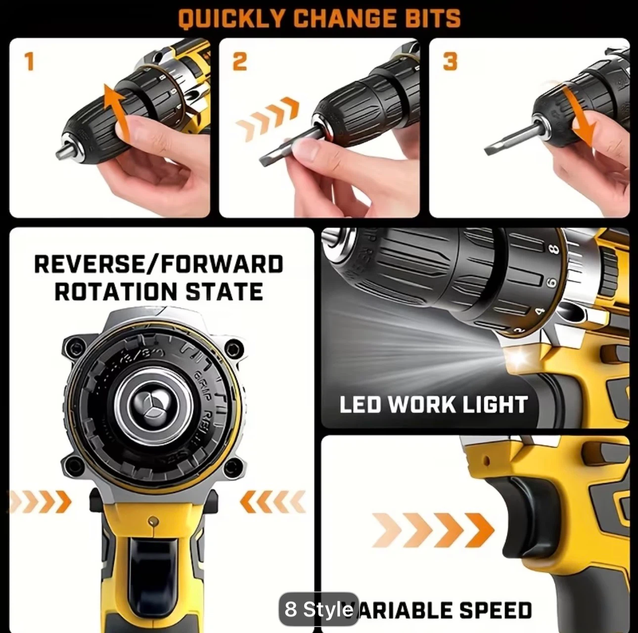 Lithium-ion Cordless Drill Set, Includes Battery and Charger - photo 5