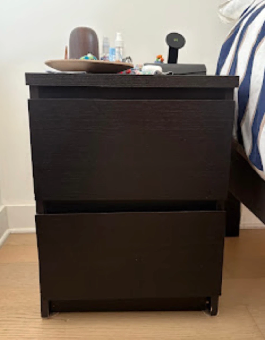 Ikea Dark Brown 2-Drawer Nightstand