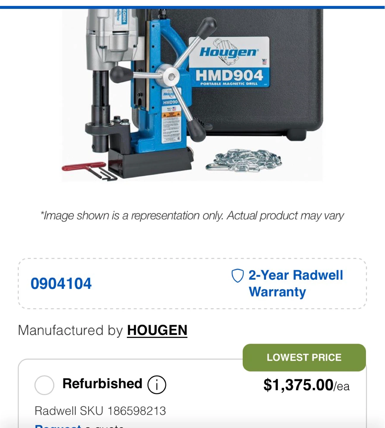 Hougen HMD904 Portable Magnetic Drill - photo 2