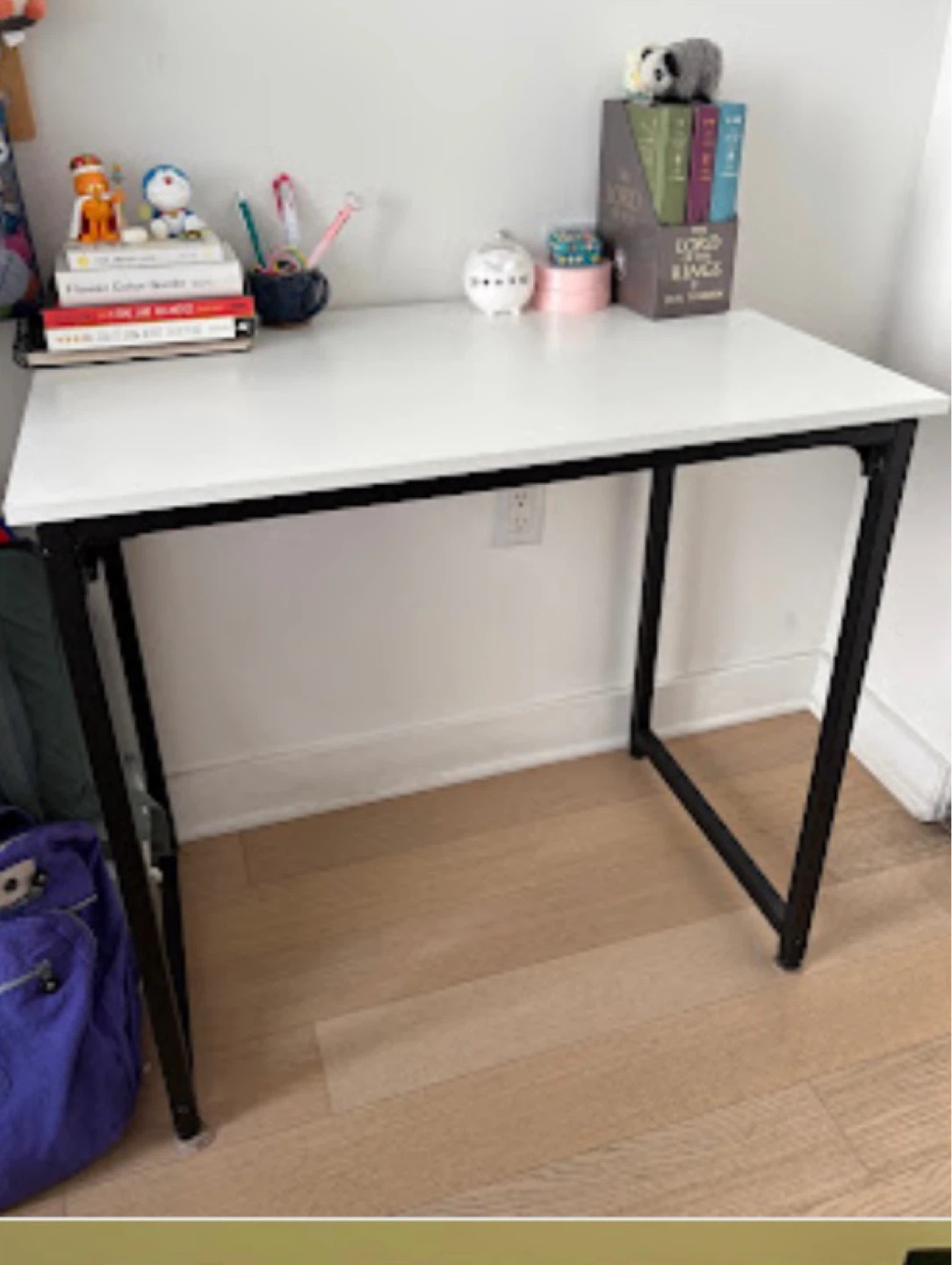 White Desk with Black Metal Legs - photo 2