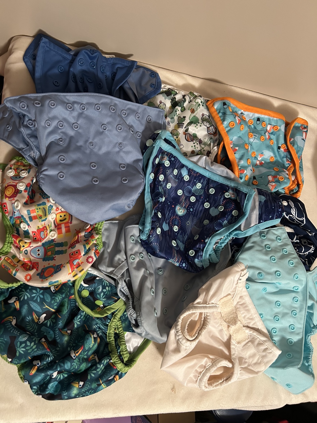 Assorted Reusable Cloth Diapers and Inserts