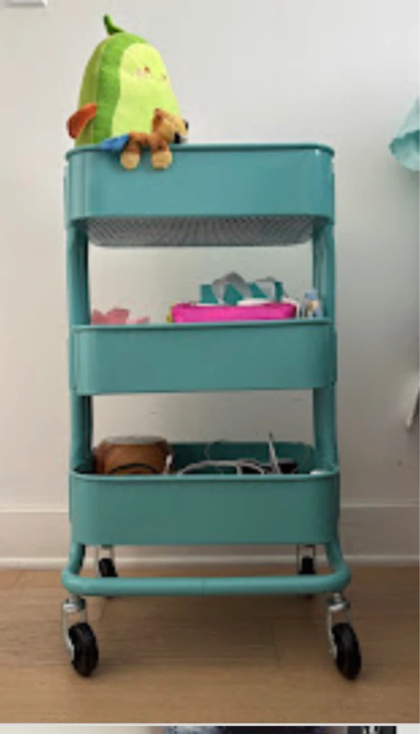 IKEA Teal 3-Tier Rolling Storage Cart - photo 2