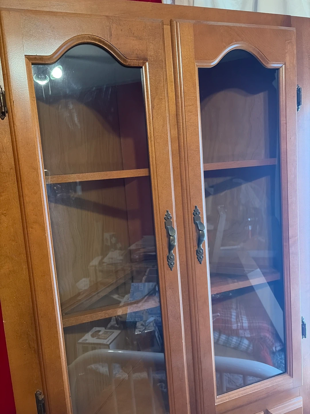 Wooden Display Cabinet with Glass Doors - photo 2