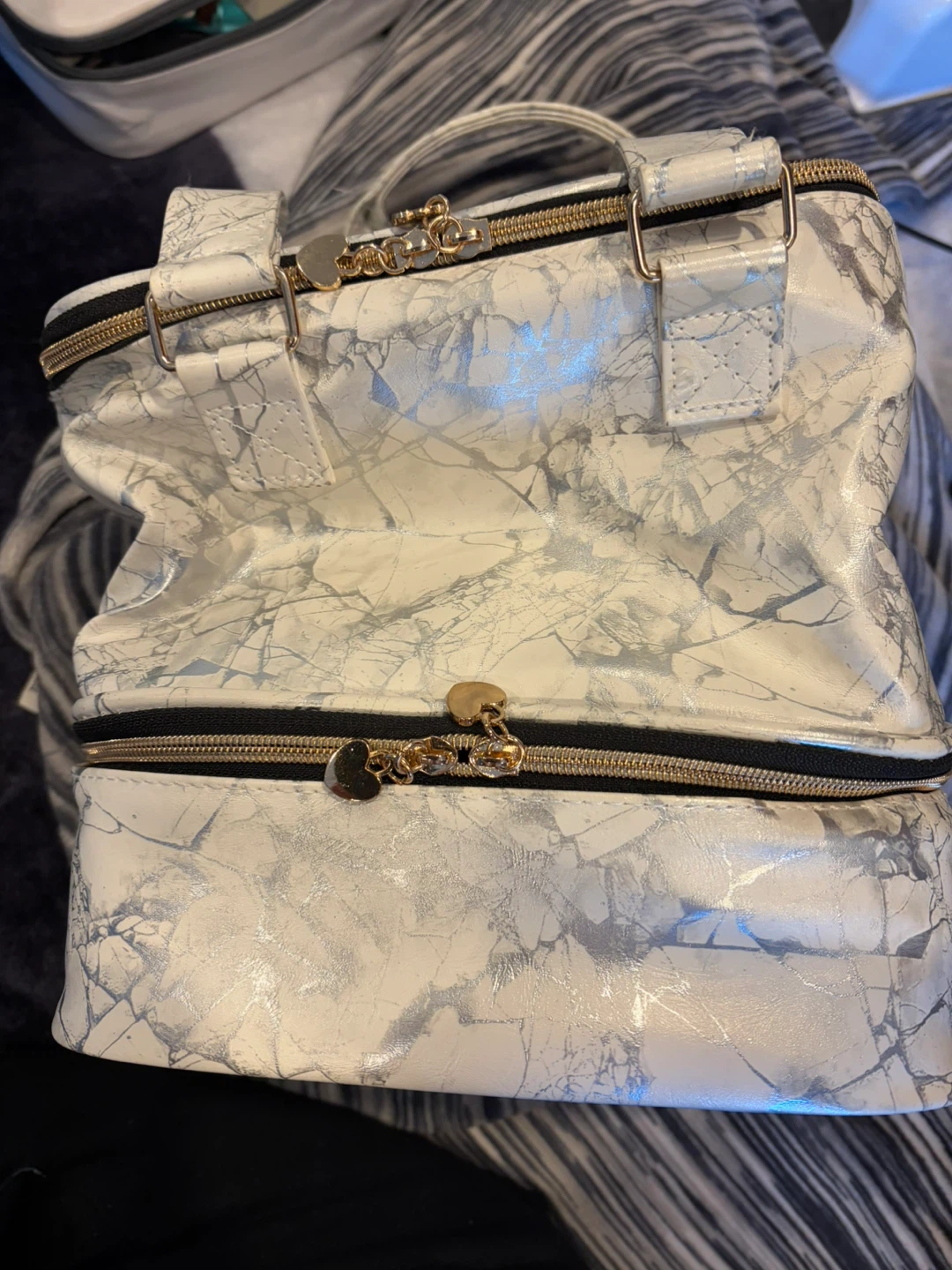 Marble Print ⚽️ Makeup or Nail Polish Organizer Bag - photo 2