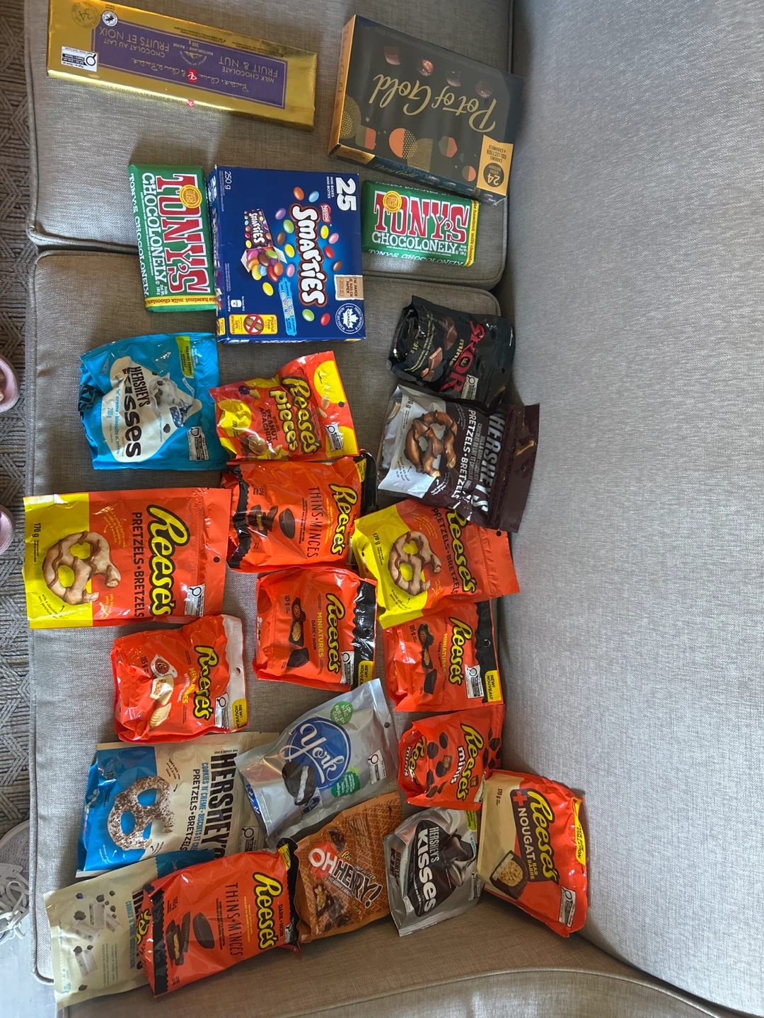 Assorted Hershey's, Reese's, and Other Chocolates & Snacks