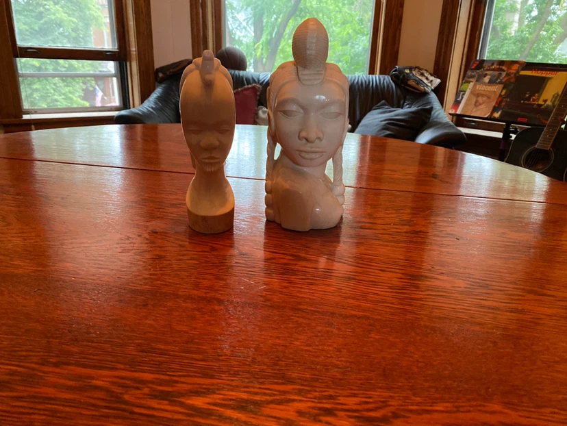 Ivory Carved Head Busts (Set of 2)